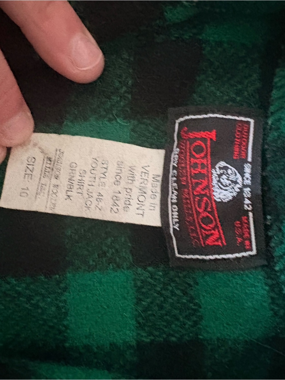 Johnson Kids' Green Buffalo Plaid Jacket